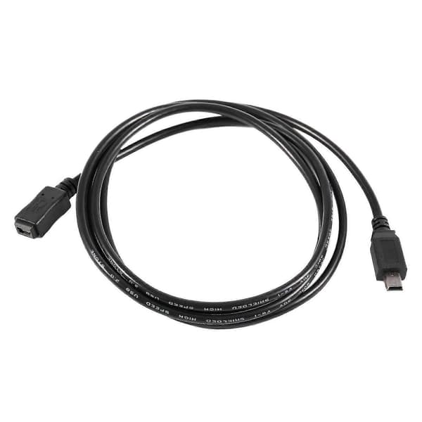 1,5 m Mini USB B 5-pin hann til hunn forlengelseskabeladapter Black