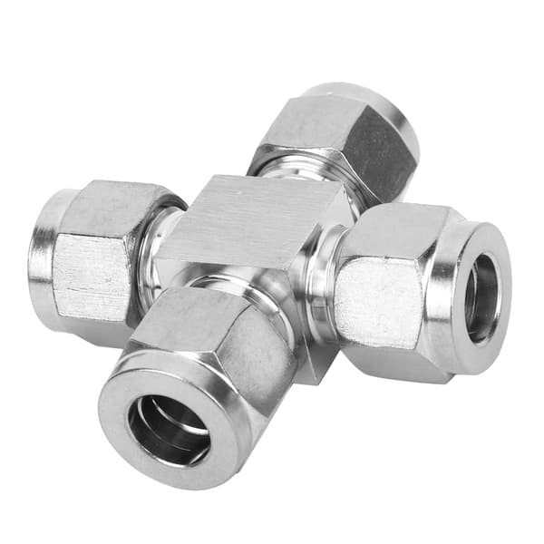 Rustfrit Stål 4-Vejs Rørforbinder Vandrørsmøtrik Fittings AdapterФ10