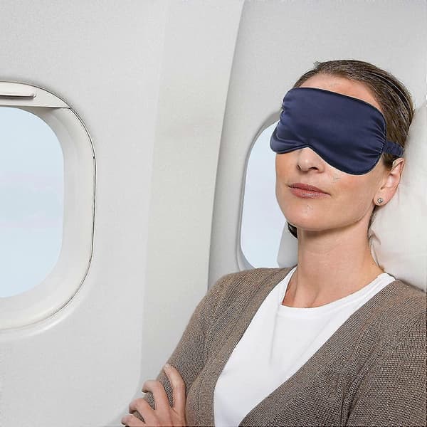 Sovemaske i morbærsilke med øyebind og elastisk stropp, myk øyebeskyttelse