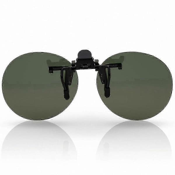 【BQ】Polariserede Clip-On Runde Solbriller til Briller Brown One size
