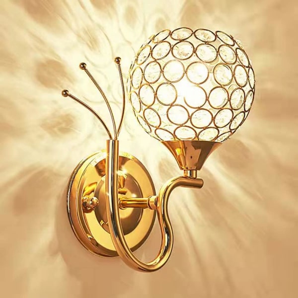 Moderne krystall vegglampe, LED vegglampe med E27 sokkel