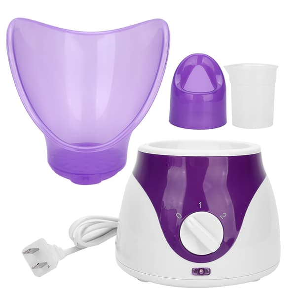 【BQ】Facial Steamer Aromatherapy Humidifier Moisturizing Mist Sprayer Purple 110-240V US Plug