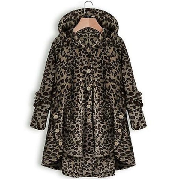 Damjacka Modeknapp Fluffig Ull Huvjacka Lös Vintervärme Plus Size Dark brown S