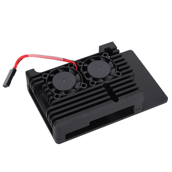 Värmeavledningsskal i aluminiumlegering med dubbla fläktar för Raspberry Pi 3 Modell 2b 3b