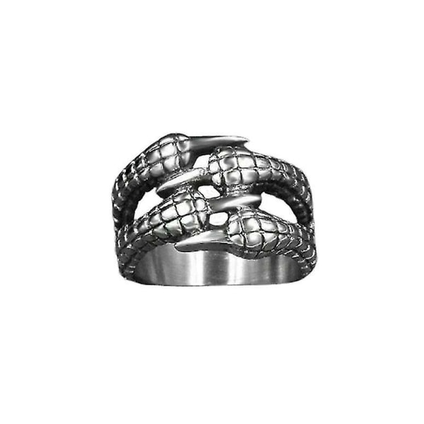 Silver Claw Rings Men Women Dragon Claws Shaped Jewelry Rings Open Rings Stainless Steel Punk Goth Eagle Demon 7