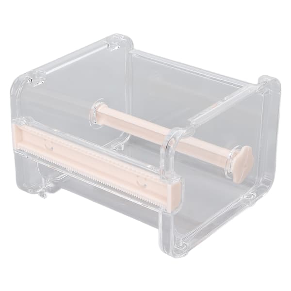 Transparent Multi Maskeringstape Kutter Dispenser Synlig Rullholder for Hjemmekontor Skole Beige
