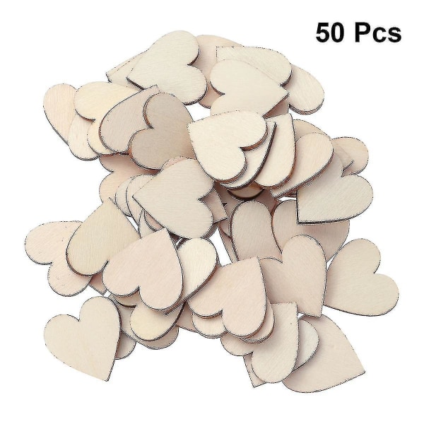 50pcs 2.5cm Wooden Hearts Slices Embellishments Scrapbooking Wedding Crafts