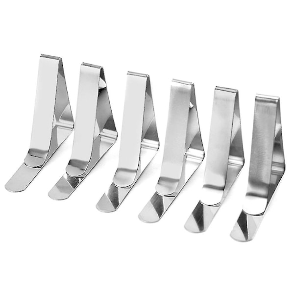 Justerbar rustfrit stål dugebetræk Jumbo Clips Klemmeholder 8PCS