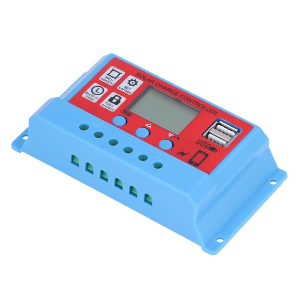 12V 24V Solpanel Laddningsregulator 3-stegs PWM LCD-display 30A