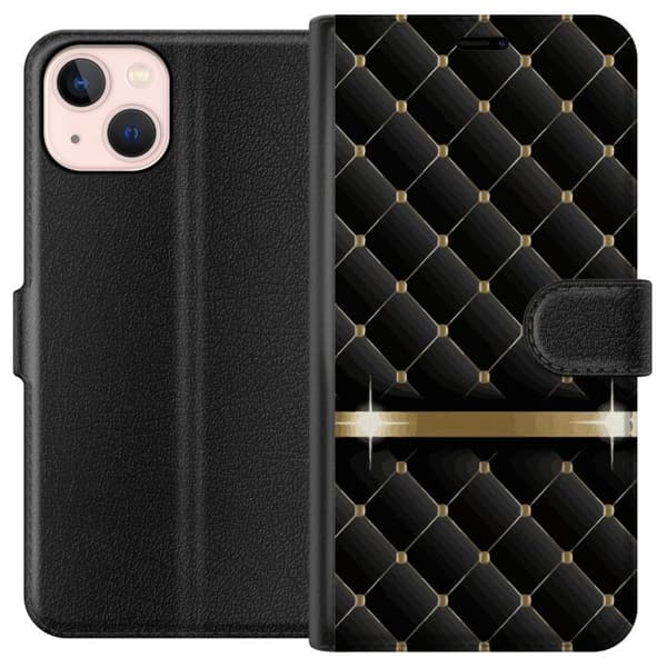 Yhteensopiva lompakkokotelo Apple iPhone 13:lle, ylellinen musta Plånboksfodral
