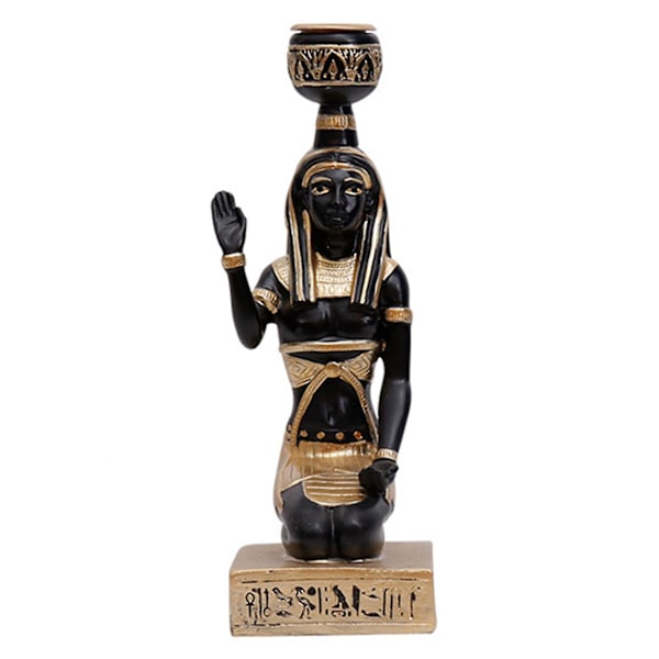 Ljushållare För Wick Ljus Egyptisk Farao Ljusstake Resin Staty Inflyttningspresenter B