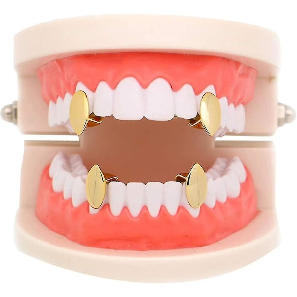 Vampyrtænder Dracula Hip Hop tandsliber gold 4 pcs