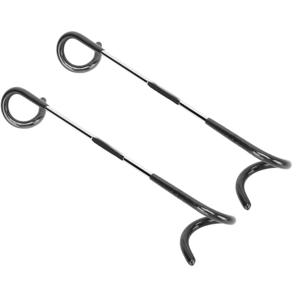 2 STK S Form Dobbelt Ende Rustfrit Stål Multifunktionel Telt Lys Krog til Udendørs Camping Sort