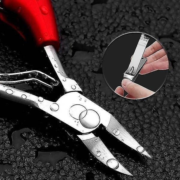Tånagelklippare Set Tjock inåtväxt tånaglar Precisionsnagelverktyg Sax Röd Red