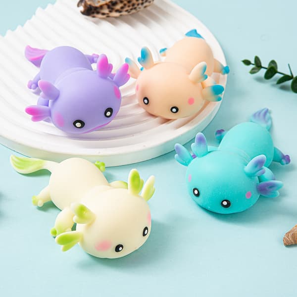 【BQ】1/4 Søde Axolotl Squishy Legetøj, Bløde og Bedårende Klemmelegetøj - Blød 1pc Random