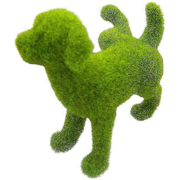 Imiteret buksbom Have Hunde Have Statue Grøn Simulering Flocking Dog Gårdsplads Skulptur Peeing Puppy