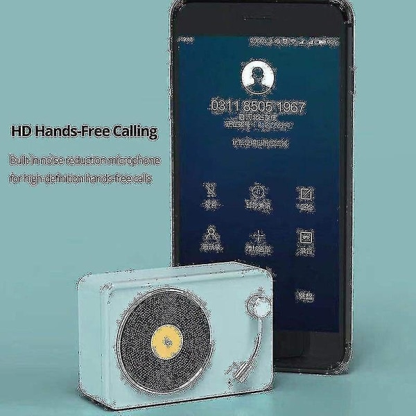Vintage Bluetooth högtalare Mini multifunktionella högtalare Tws trådlösa bärbara stereohögtalare (grå)