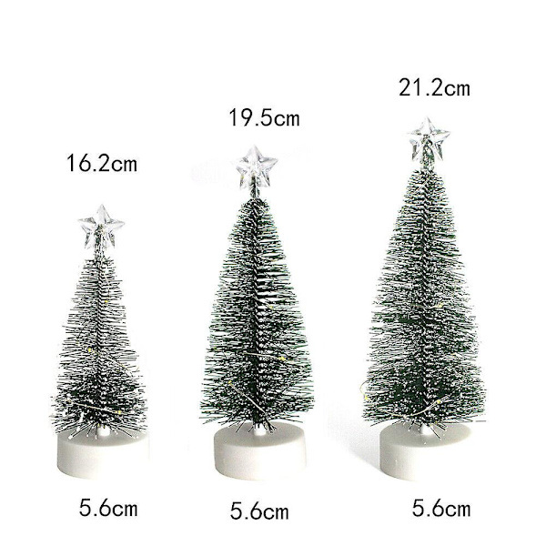 3Pcs LED Warm Lights Glowing Christmas Tree Ornaments Christmas Party Home Decoration Set Size M