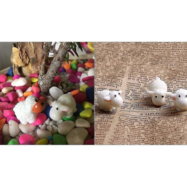 12 st (6 hanfår + 6 fårmamma) Minifårfigurer Miniatyrer Heminredning Gör-det-själv-djur Micro Fairy Garden