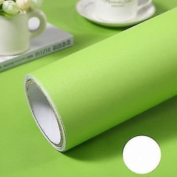 Itsekiinnittyvä, vedenpitävä ja irrotettava vinyylitapetti 40cm x 2m mattavihreä 40cm x 2m Matt Green