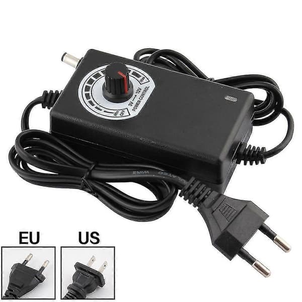 3v-12v 2a 24w justerbar strømadapter motor spændingsregulator us/eu-stik EU Plug
