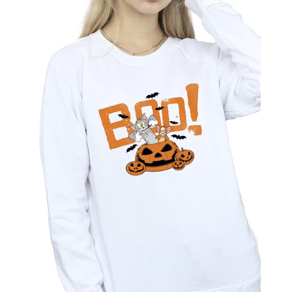 Tom & Jerry Dame Halloween Boo! Sweatshirt M Hvid White M