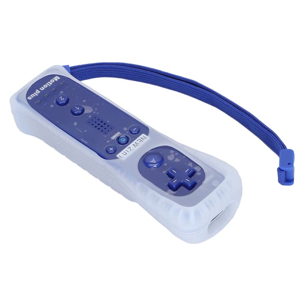 Fjernkontroll Vibrasjonslyd Funksjon Spillhåndtak Spillkonsoll Tilbehør med Motion Plus for Wii U - Mørkeblå