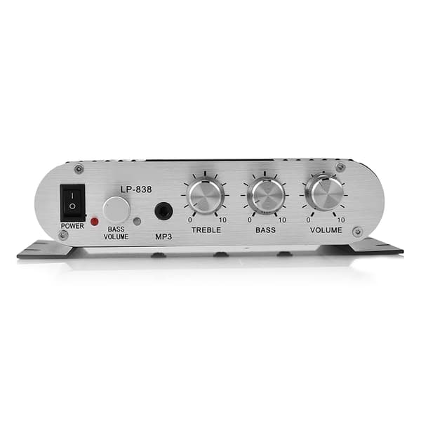 Kraftfuld Mini HiFi 2.1 Stereo Basforstærker til bil- og hjemlyd - Digital forstærker (sort)