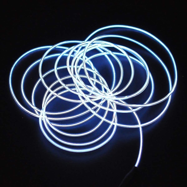 5m El Wire El Kabel Neonlys Belysning Elektroluminescens Batteridrevet