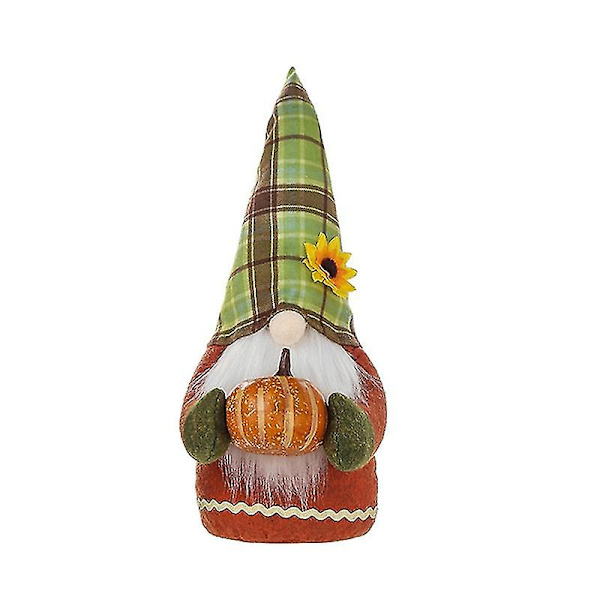 Ansiktslös docka Bedårande bekväm att hålla i tyg pumpa prydnad Gnome plysch docka för barn Green