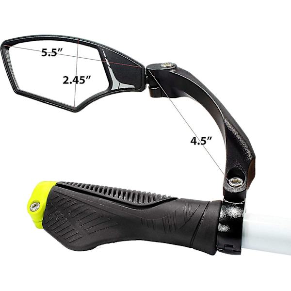 Nyt styr Cykelspejl, Hd Blast-resistent, Sikkert Krystalklart Glasspejl, Justerbart Roterbart Cykelspejl, Bakspejl, Cykelspejl Silver Left