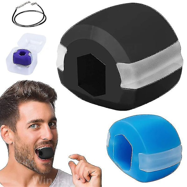 2 stk kæbe træningsbold Pop N Go mund kæbeline motionsspiller Food Grade silikone gel Jawline muskeltræning
