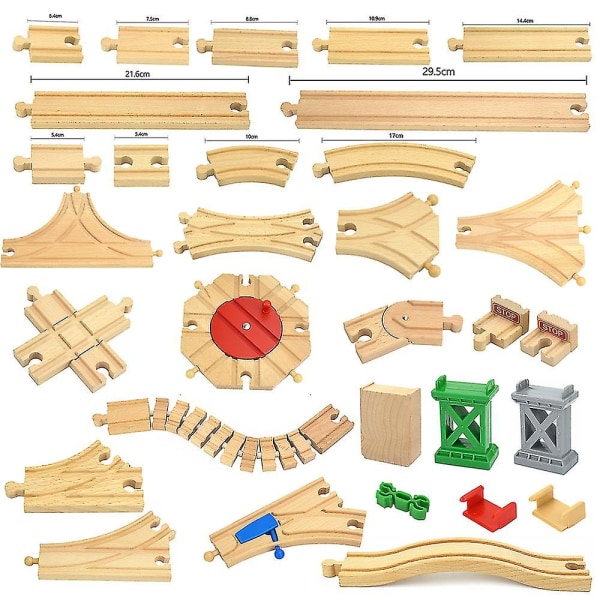 Hhcx-wooden Track Railway Toys Beech Wooden Train Track Accessories Fit Biro All Tracks Educational Toys For Children Cross track