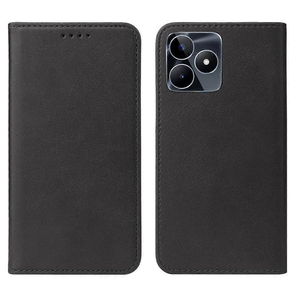 【BQ】Magnetisk Lukning Læder Telefonetui Sort Black For Realme C53