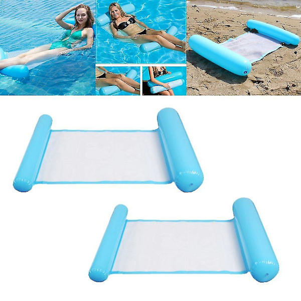 2 stk Premium Pool Oppblåsbar Seng Water Float Lounge Flytende hengekøye