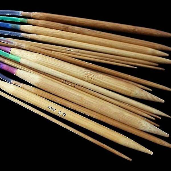Moniväriset putkimaiset neulepuikot - bambu pyöreä set 40cm 40CM