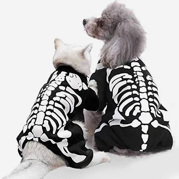 Halloween kostume til kæledyrshunde Skelet kæledyrskostumer til hunde Festkostumetøj L