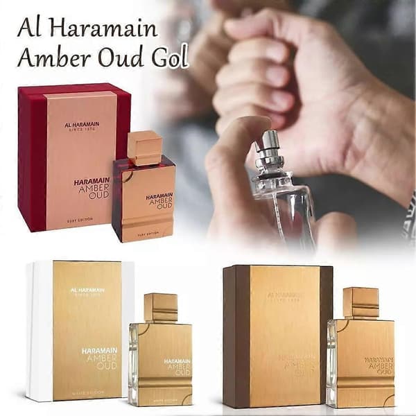 【BQ】AL Haramain Amber Oud Ruby Edition Eau De Parfum Duft Ny Forseglet 60ML 2.0OZ Brown