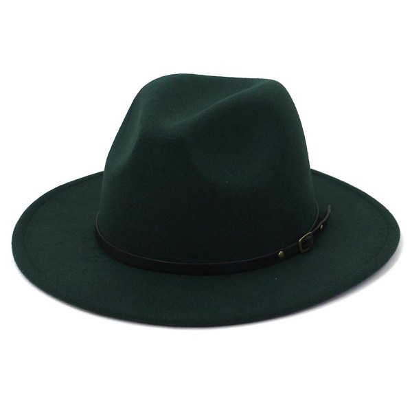 Naisten tai miesten villainen huopa Fedora-hattu Dark green