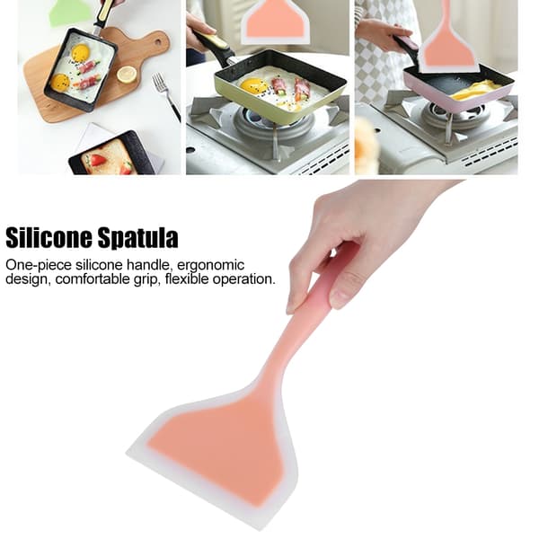 Non-stick silikonspatel för tårta, biff, pizza, köksredskap, orange