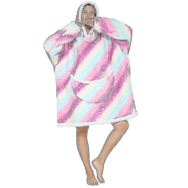 Super Dalian hættetrøje Filt hættetrøje Super blød sherpa uld kæmpe sweatshirt For Vuxna S Starry sky