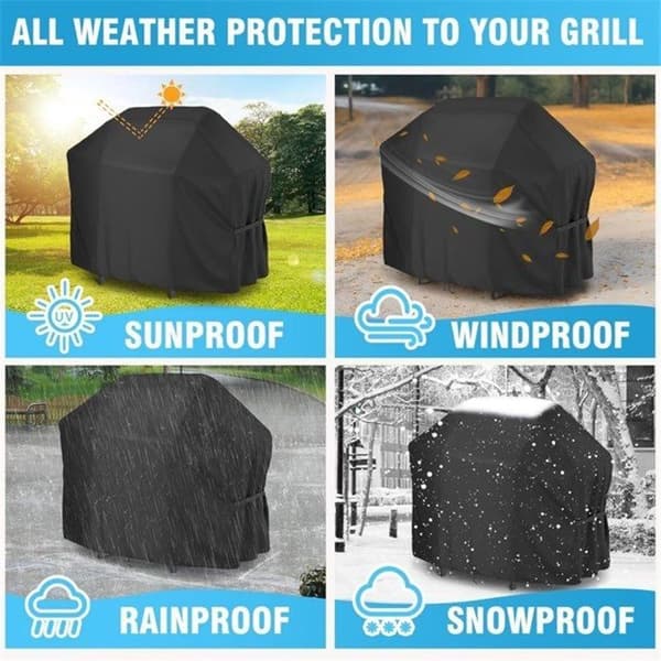 Vandtæt grillovertræk 132 x 68 x 109 cm - Robust grillbeskyttelse med UV-beskyttelse og opbevaringstaske - Sort