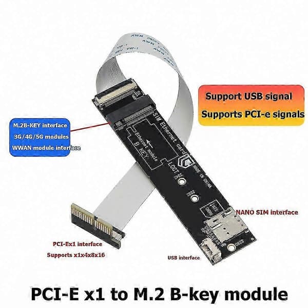 【BQ】PCIe Host Interface Extender til Indlejrede Trådløse Moduler, med Inline Kontaktstik til Høj-Gennemstrømnings Datarouting Black