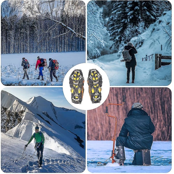 Udendørs skridsikker bjergbestigning stegjern 19 tænder is og sne rustfrit stål skridsikre skoovertræk styrker 19-tands isklatringstilbehør