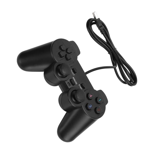 Retro USB Kablet Spillkontroller 1,5 meter Kabel for PS2 Svart