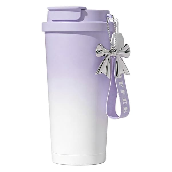 【BQ】Rustfri kopp med keramisk belegg og gradientdesign for studenter, kontor og bilbruk - lilla purple