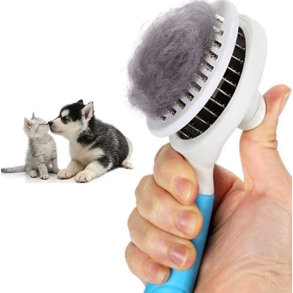 Blue Cat Brush Selvrensende plukning fjerner kæledyrs lange hår Velegnet