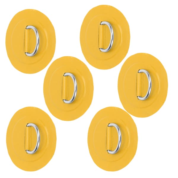 6 st Inflatable Båtd-Ring Pad Patch PVC Hållbar Marin Rostfritt Stål Fast Spänne (Gul)