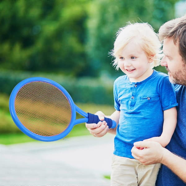 【BQ】2 stk. Tennisketchere til børn, elastiske netketchere med 2 bolde, udendørs sportslegetøj