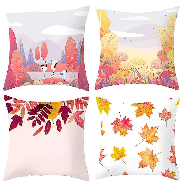 4 stk 45x45cm Maple Leaf Pudebetræk Sofa Pudebetræk